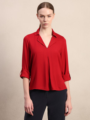 VERO MODA Women Solid Casual Red Shirt