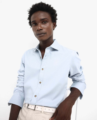 RARE RABBIT Men Solid Casual Blue Shirt