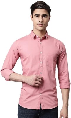 ANUPAM Men Solid Casual Pink Shirt