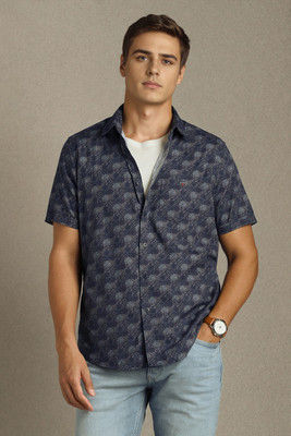 LOUIS PHILIPPE Men Printed Casual Dark Blue Shirt