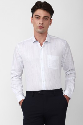 PETER ENGLAND Men Striped Formal White Shirt