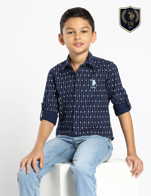 U.S. POLO ASSN. Boys Printed Casual Multicolor Shirt