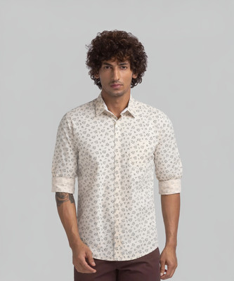PARX Men Printed Casual Yellow Shirt