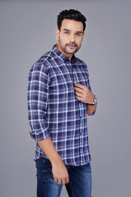 FAVNIC Men Solid Casual Blue, Red Shirt