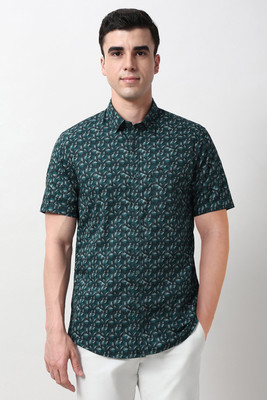 PETER ENGLAND Men Printed Casual Green Shirt