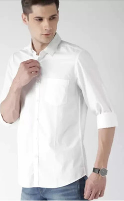 ZENE Men Solid Casual White Shirt