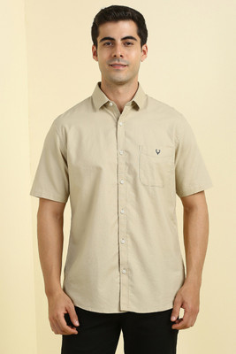 Allen Solly Men Solid Casual Beige Shirt
