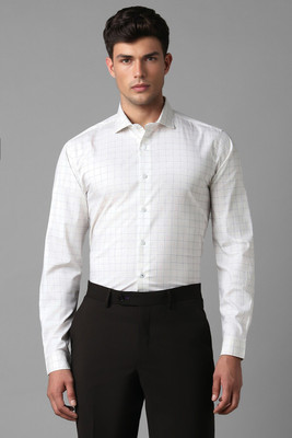 Louis Philippe Ath.Work Men Checkered Formal Orange Shirt