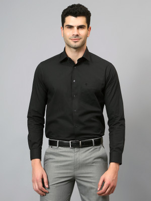 CANTABIL Men Solid Formal Black Shirt