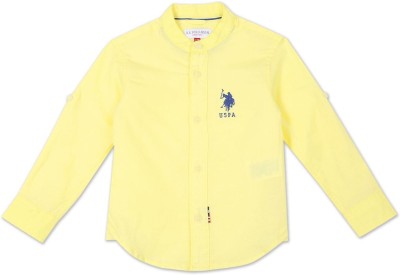 U.S. POLO ASSN. Baby Boys Solid Casual Yellow Shirt