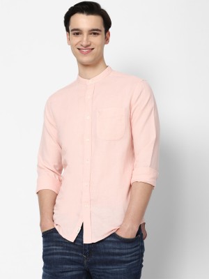 American Eagle Outfitters Men Solid Casual Pink Shirt