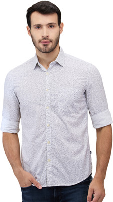 PARX Men Printed Casual Grey Shirt