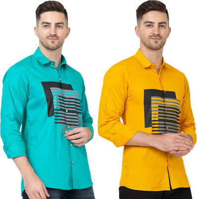 Modernity Men Self Design Casual Multicolor Shirt(Pack of 2)
