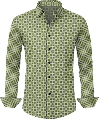 Khushi Creation Men Printed Casual Dark Green Shirt