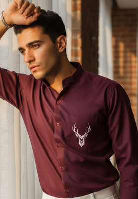 Surhi Men Checkered Casual Maroon Shirt