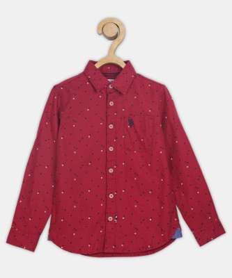 U.S. POLO ASSN. Boys Printed Casual Red Shirt