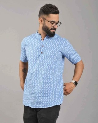 ROYAL ENTERPRISE Men Checkered Casual Light Blue Shirt