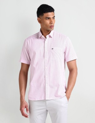 Arrow Sport Men Checkered Casual Pink Shirt