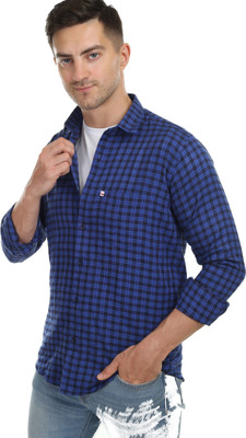 Trending Ayansh Men Solid Casual Dark Blue, Black Shirt