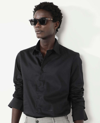 RARE RABBIT Men Solid Casual Black Shirt