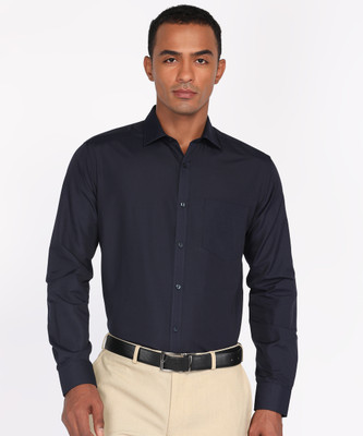 PARK AVENUE Men Solid Formal Dark Blue Shirt