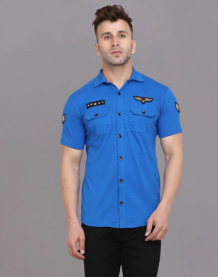 Blisstone Men Solid Casual Blue Shirt