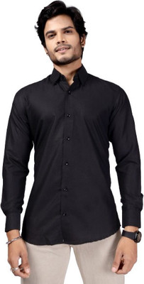SHIVYM Men Solid Formal Black Shirt