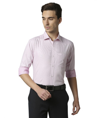 PARK AVENUE Men Self Design Formal Red Shirt