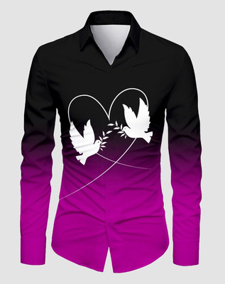 AviraEnterprise Men Printed Casual Purple Shirt