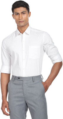 ARROW Men Printed Formal White Shirt