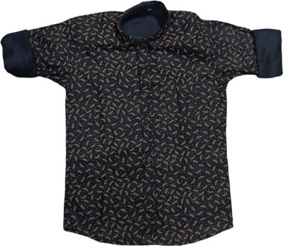 Radhe Govind Boys Printed Casual Yellow Shirt