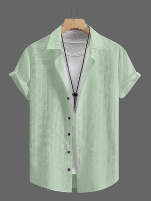 KHANJAN FASHION Men Self Design Casual Light Green Shirt