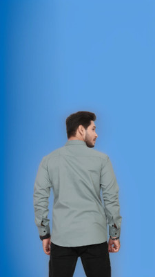 U AND J TREND Men Printed Casual Light Green Shirt