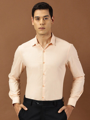 INVICTUS Men Solid Formal Orange Shirt