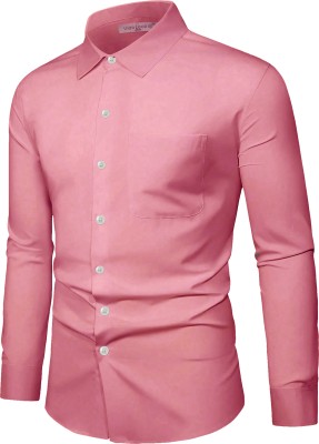 Vida Loca Men Solid Casual Pink Shirt