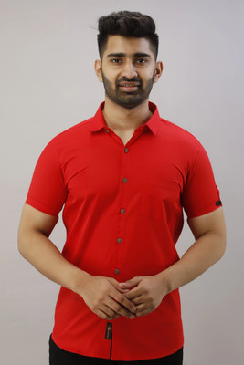 Lee Cross Men Solid Casual Red Shirt