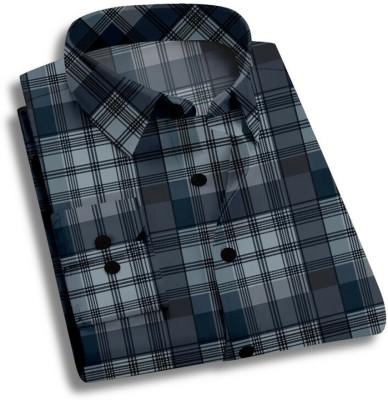 CHEAPSHIRTS Men Checkered Casual Black, Grey Shirt