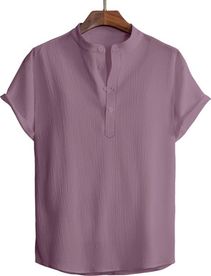METRONAUT Men Self Design Casual Purple Shirt