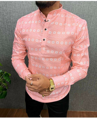 ALVIN ENTERPRISE Men Solid Casual Pink Shirt