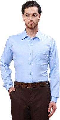 PARK AVENUE Men Self Design Formal Blue Shirt