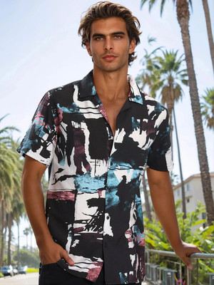 Bene Kleed Men Self Design Casual Multicolor Shirt