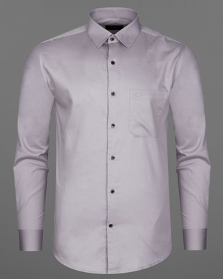 french crown Men Solid Formal Purple Shirt