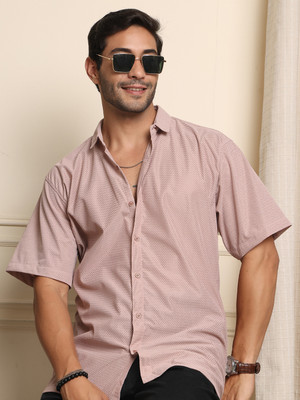 METRONAUT Men Self Design Casual Pink Shirt
