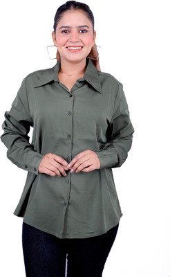 stylo queen Women Printed Casual Green Shirt