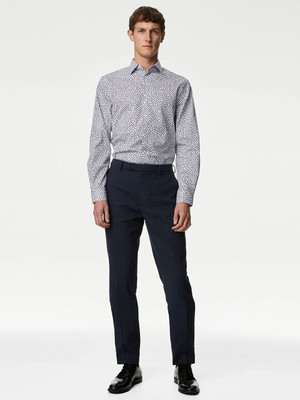 MARKS & SPENCER Men Printed Casual White Shirt