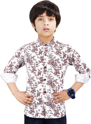 Paper Crane Boys Self Design Casual Multicolor Shirt