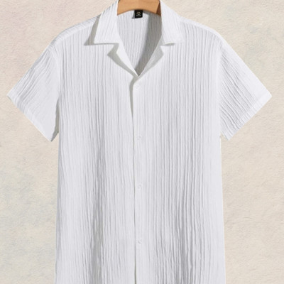 Dharamraj Fashion Men Self Design Casual White Shirt