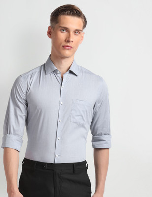 ARROW Men Solid Formal Grey Shirt