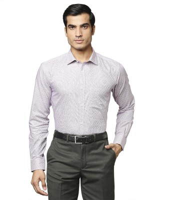 PARK AVENUE Men Self Design Formal Silver Shirt