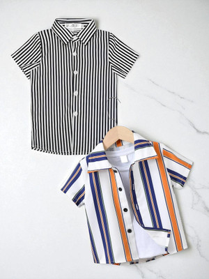 KIDOOZA Boys Printed, Striped Casual Multicolor Shirt